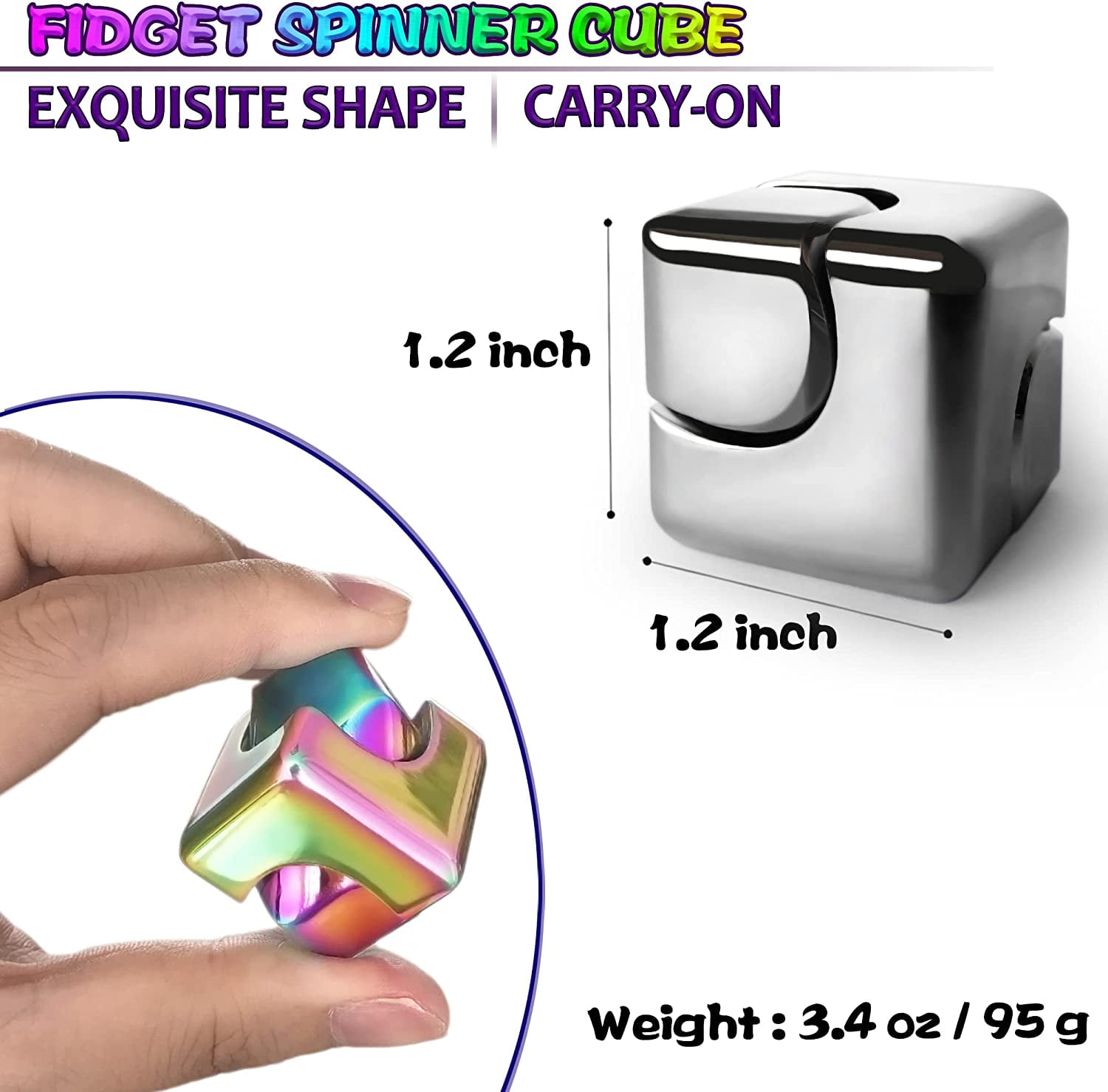 Toys Cube Adults, Metal EDC Figetsss Cool Desk Gadgets Office Toys Small  Anxiety Figette Sensory Toy, ADHD Tools Fingears Figet Stress Relief Gift  For Kid Girl Teens Men