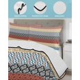 thumbnail image 4 of Boho Orange Twin Size Down Alternative Comforter, Lightweight Comforter Quilt Bedding Set with Pillow Shams Yellow Geometric Stripes Turquoise Bohemia All Seasons Bed Comforter Duvet Insert 68"x86", 4 of 7