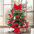 thumbnail image 6 of Mini Christmas Tree, Small Christmas Little Tree, Table top Tree 18”,Miniature Pine Artificial Xmas Tree with Ball Star Bowknot Ornaments for Holiday Season Desk Decoration Centerpiece Bright red, 6 of 6