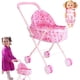 thumbnail image 3 of Cochecito para Muñecas, Carro para Muñecas Plegable y Ligero Rosa con Cesta, Cochecito de Juguete para Niñas de 4 a 6 Años, Juegos de Guardería JM Papelería, 3 of 5