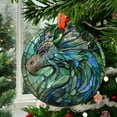 thumbnail image 2 of Blue Green Dragon: Ornament Style Wall or Window Hanging, 2025, Holiday Decoration, Seasonal Keepsake Gift, Unique Collectible, Window Hanging, Home 2025, Holiday Decoration,, 2 of 5