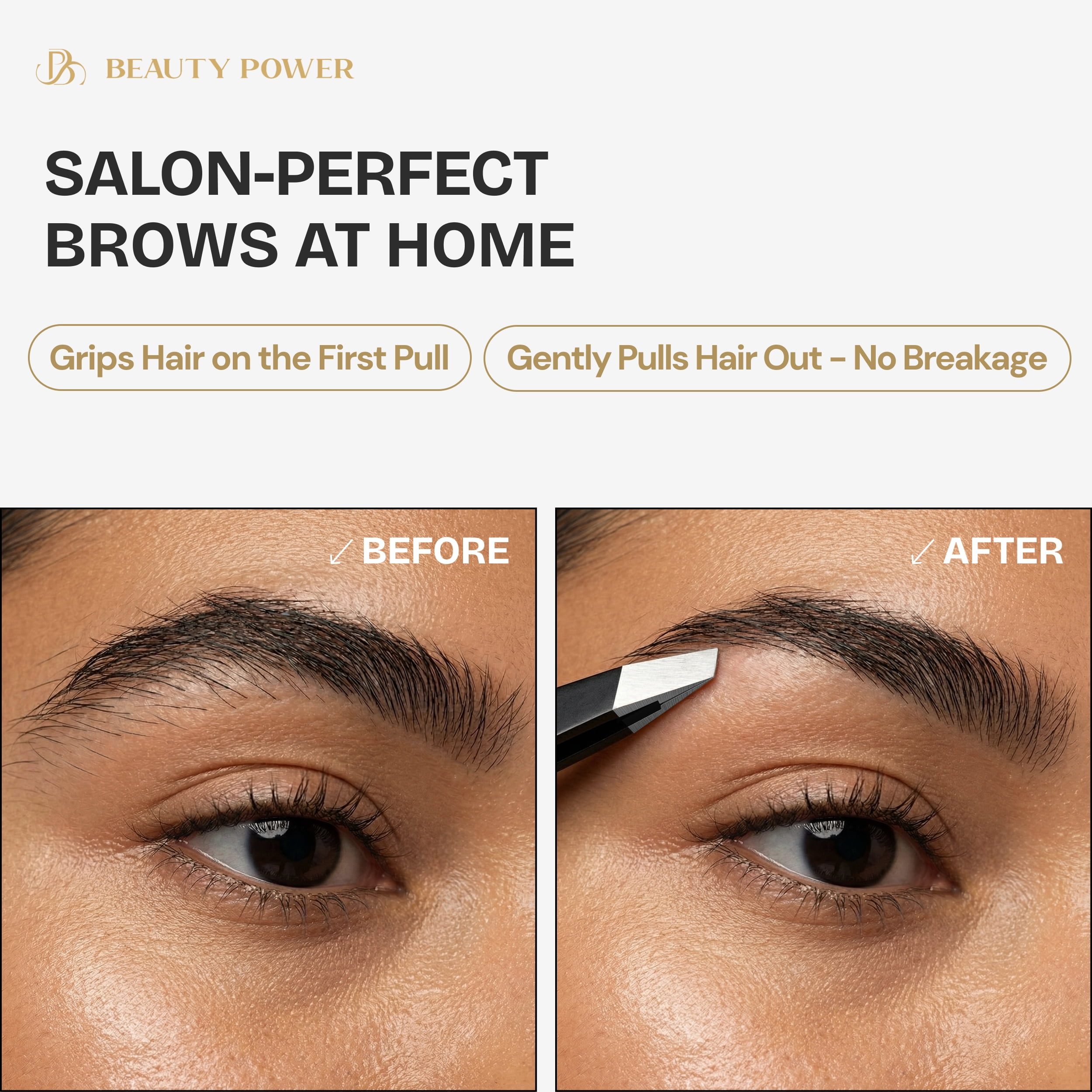Professional Ultra Precision Slant Eyebrow Tweezers - Set of 3
