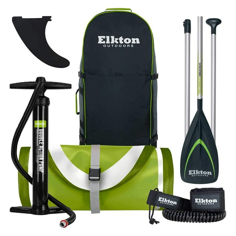 Elkton Outdoors Grebe 12' Inflatable Fishing Paddle Board With Non-Slip Eva  Foam Deck, 2 Fishing Rod Holders & Accessory Mount- Carry Pack, Paddle,  High Pressure Pump & Ankle Leash Included! 