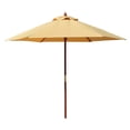thumbnail image 6 of Yellow Balau Hardwood 6-rib Push-up Pully System Umbrellla, 6 of 6