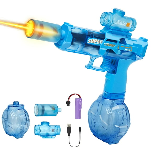 Pistola de agua Nicojoy Electric Fire Flash mejorada, 320 ml, azul