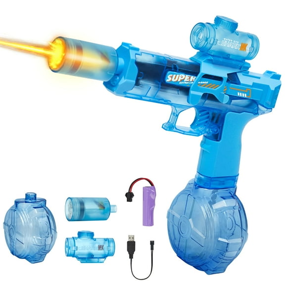Pistola de agua Nicojoy Electric Fire Flash mejorada, 320 ml, azul