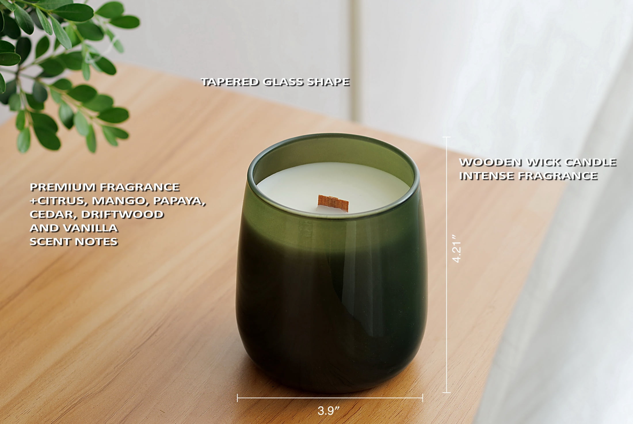 Better Homes & Gardens Intense Coastal Cave Scented Wooden 1-Wick Taper Jar Candle 14.5oz