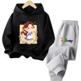 thumbnail image 3 of Conjunto de sudadera con capucha con estampado de Disney Belle para niñas de 3 a 14 años, sudadera informal de calle kawaii para niños, traje de camión para niños, 3 of 5