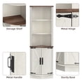 thumbnail image 6 of HARIPUL Corner Cabinet, 5-Tier Farmhouse Corner Storage Cabinet w/ Doors, 63”Tall Corner Cabinet for Small Space, Wooden Corner Cabinet Organizer for Bathroom, Kitchen, Living Room, White, 6 of 7