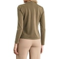 thumbnail image 3 of INSPIRAR CHIC Blusa de Manga Larga para Mujer Otoño Invierno Casual Trabajo Cuello Mock Top S Marrón, 3 of 5