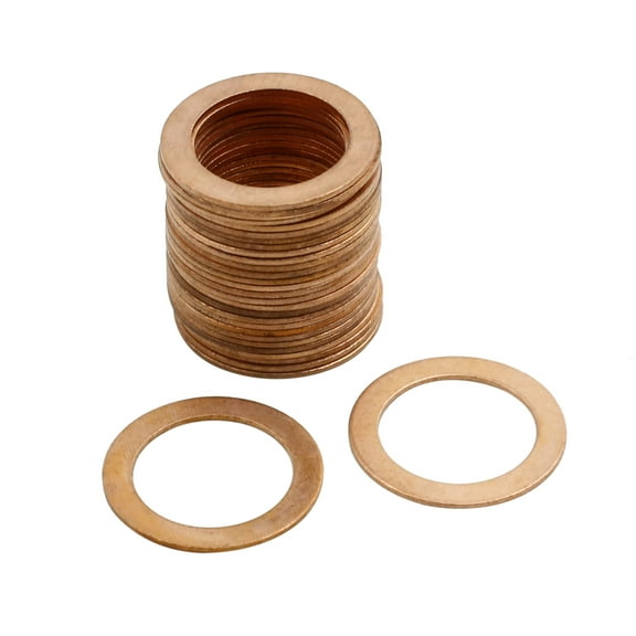 30pcs 20mm Inner Diameter Copper Washers Flat Sealing Gasket Rings