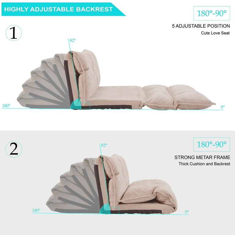 foldable adjustable backrest thick seat cushion