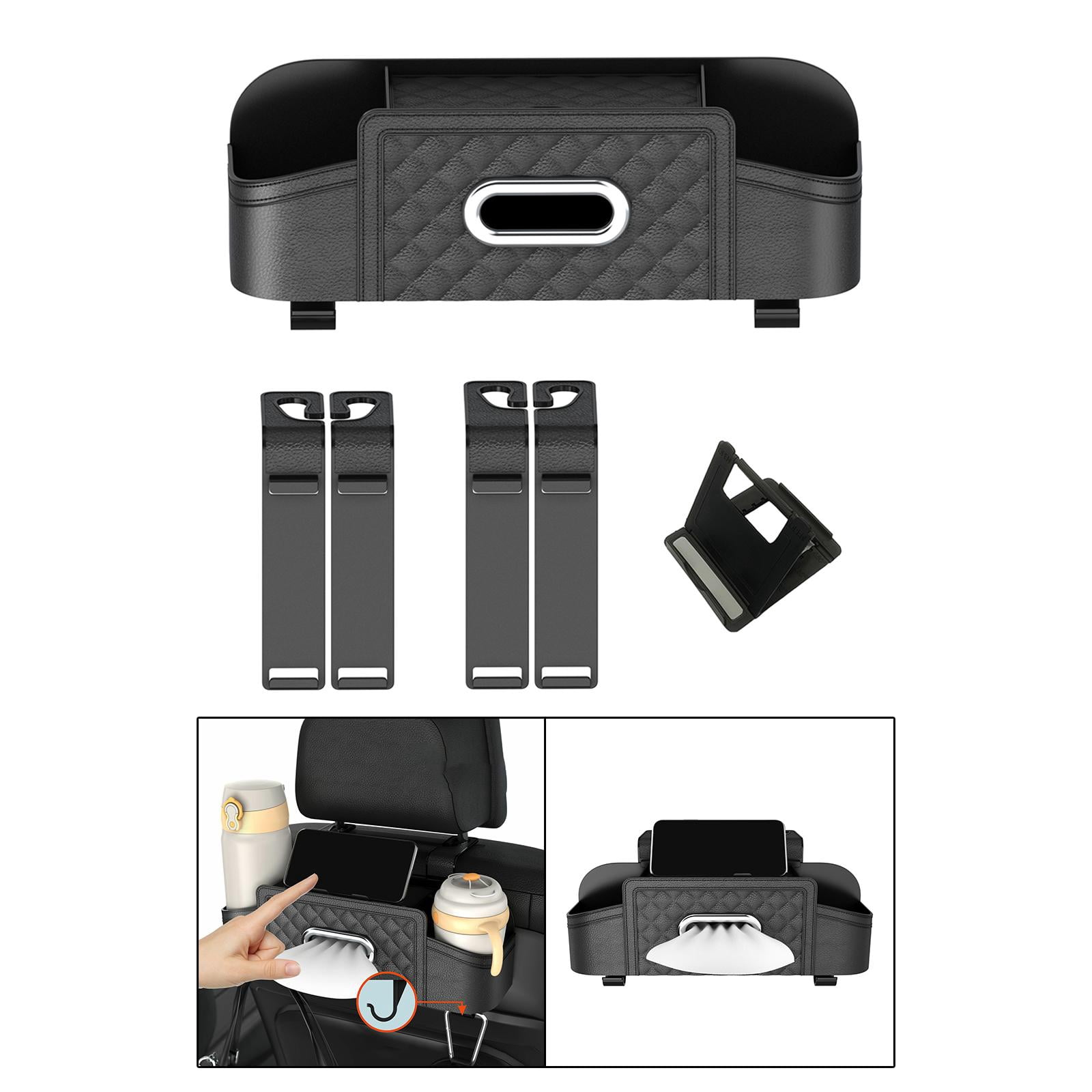 Baoblaze Car Backseat Organizer Storage Box Auto Interior Decoration Drink Cup Holder Black