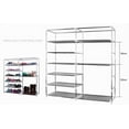thumbnail image 5 of Zimtown 6 Tiers Shoe Rack Shoe Shelf Tower Portable 9 Grids Shoe Cabinet  27 Pairs Shoe Storage Organizer Space Saving with Non-woven Fabric Cover, Coffee, 5 of 7