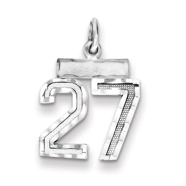 925 Sterling Silver Number 27 Necklace Charm Pendant Charms