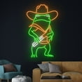 thumbnail image 3 of Handmadetneonsign Cowboy Frog Neon Light, Cowboy Hat Frog Led Light, Toad Led Sign, Western Neon, 3 of 5