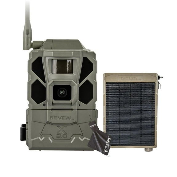 TACTACAM REVEAL X 3.0 Cellular Trail Camera - Multi Carrier, HD Photos & Videos, Pre-Installed Antenna, Built-in GPS, Best Battery Life, Low-Glow IR Flash, Fast Trigger Speed and Reveal Solar Panel