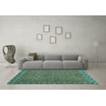 thumbnail image 3 of Ahgly Company Indoor Rectangle Abstract Turquoise Blue Contemporary Area Rugs, 8' x 10', 3 of 4