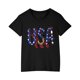 thumbnail image 1 of Vestido Corto de Verano Niños Niños Niñas Camiseta de Algodón Cuello Redondo Lindo Día de la Independencia Imprimir Top, 1 of 7