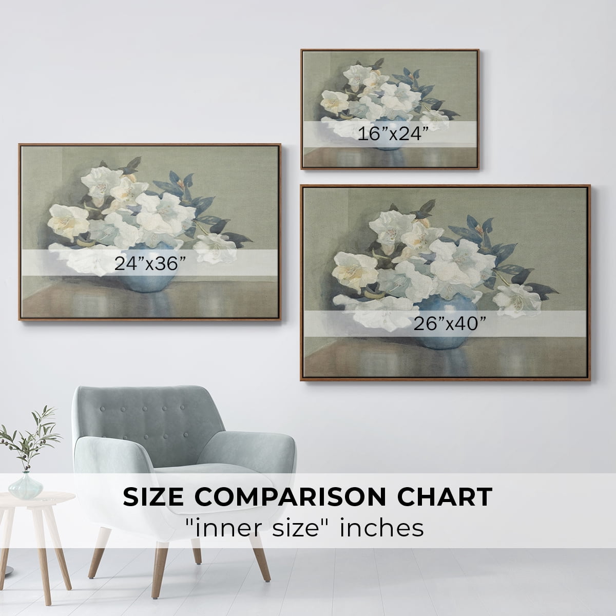 Vintage Botanical Print-LXI By Wexford Home Framed in Walnut Wood Gallery Wrapped Canvas 17 in. x 25 in.