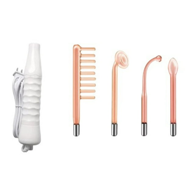 Vogacara Varilla de electrodos 4 en 1 profesional, tubo de vidrio de electroterapia, removedor de manchas de acné de mano, varitas de terapia Facial Protección de la piel Vogacara CE014319-00B