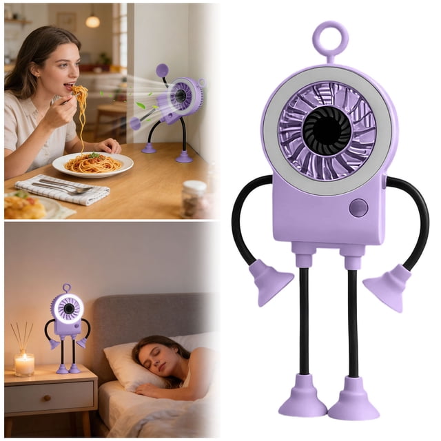 BotaniNest Desktop Fan Personal Desktop Fan With Strong Airflow And Rechargeable Battery Fan With Flexible And Bendable 4 Leg Structure And Silicone Suction Cup For Bedroom Home