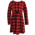 thumbnail image 5 of Touched by Nature Big Girls and Youth Organic Cotton Long-Sleeve Dresses 2pk, Buffalo Plaid, 7 Years, 5 of 6