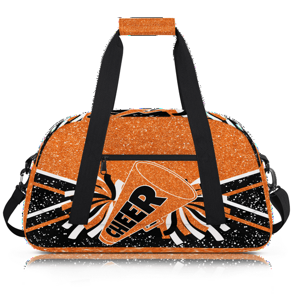 Herdesigns Cheer Bags Overnight Duffel Bags Cheerleading Orange Black Sport Gym Bag Travel Bag Travel Waterproof Weekender Bag Carry On Travel Tote Bag Dance Bags
