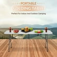 thumbnail image 2 of Indoor and Outdoor Rectangle HDPE Plastic White Folding Utility Table for Party, 2 of 8
