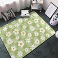 thumbnail image 3 of Daisies Flowers Square Shaggy Area Rug, Rugs for Living Room Bedroom Non Slip Door Mat Indoor Carpet Machine Washable Nursery Home Decor Floor Mats for Entryway 60x39in-#, 3 of 5