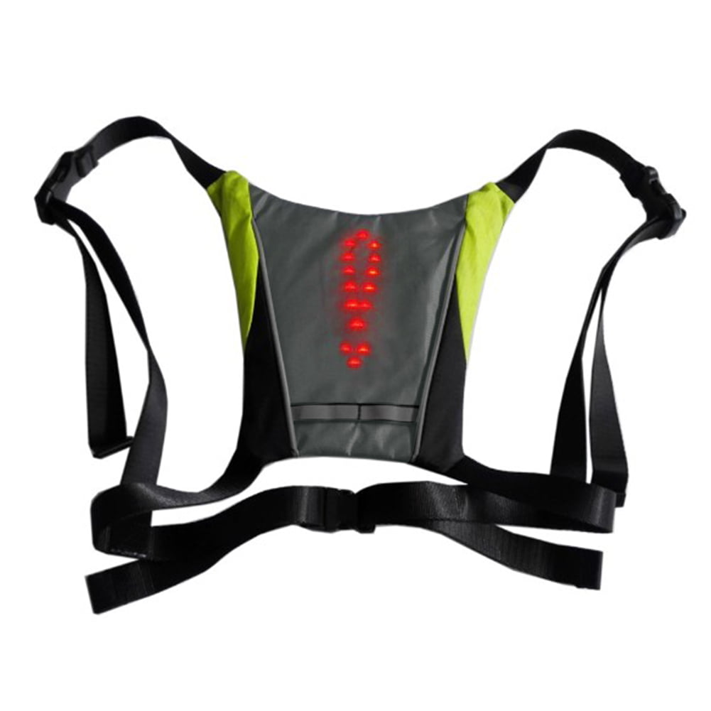 Night Cycling Remote LED Signal Turn Warning Light Security Safety Vest Jacket 