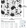 thumbnail image 6 of JOOCAR Halloween Cat Shower Curtain, Witch Gothic Bathroom Decor, Waterproof Fabric Polyester Curtains Set for Kids and Cat Lovers, with 12 Hooks 72 x 72 Black White, 6 of 6