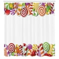 thumbnail image 3 of Ambesonne Candy Cane Shower Curtain, Holiday Snacks Frame, 69"Wx70"L, Multicolor, 3 of 3