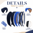 thumbnail image 3 of HBlife 7 Pack Headbands for Women Girls Headbands Trendy Blue Pearl Headband Non Slip Hairbands Cute Hair Accessories Multi-style Headband Pack, 3 of 8