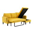 thumbnail image 3 of L-Shaped Sectional Sofa,Reversible Sleeper Sofa with Pull Out Bed and Storage Chaise,Upholstered Fabric Sectional Sofa with Side Pockets,Pull Out Sofa Couch for Living Room Bedroom Office,Mustard, 3 of 26
