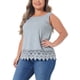 thumbnail image 4 of GRACE & GRANDEUR Blusas de Tirantes de Talla Grande para Mujeres con Cuello Redondo, Estilo Flowy con Encaje 1X Gris, 4 of 6