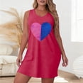 thumbnail image 2 of Stamzod Womens Plus Size Nightgown Sleeveless Sleepwear Sleep Tank Sleepshirts Casual Night Dress Hot Pink XXL, 2 of 5