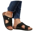 thumbnail image 3 of Womens Arch Support Slide Sandals Comfortable Breathable Slip On Round Toe Orthotic Flat Beach Slides For Daily Casual Walking Vacation Holiday, 3 of 5