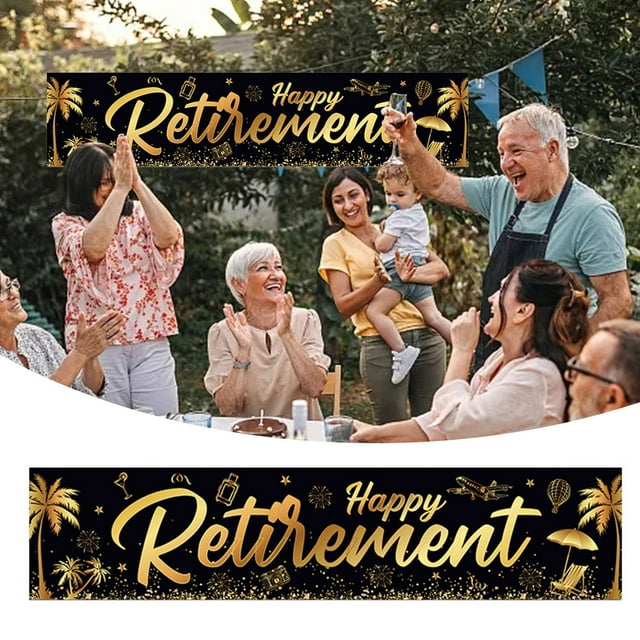 The Retirement Happy Courtyard Background Is Used To Decorate Banners For The Celebration Atmosphere Wolf Flag Hat Coffee Table Runners 36 Inches Flower Banner Garland Pennant Holder Flagging Tape 300