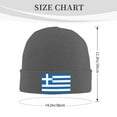 thumbnail image 4 of Greek Flag Beanie Hat Knit Hat Skull Cap for Men Women Winter Hat Deep Heather, 4 of 6