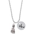 thumbnail image 1 of Delight Jewelry Silvertone Fu Dog Silvertone Script Initial Disc - K - Charm Necklace, 20"+3", 1 of 4
