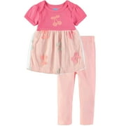 Bon Bebe Girls 12-24 Months Cherry Pant Set (Pink 24 Months)