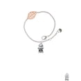 thumbnail image 2 of Delight Jewelry Silvertone Napoleon's Small Bee - Rose Goldtone Leaf Delicate Bracelet, 6.25+1.75", 2 of 4