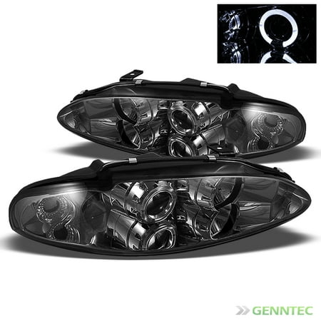- Smoked 1995-1996 Mitsubishi Eclipse Halo Projector Headlights Smoke Lamp Pair Left+Right