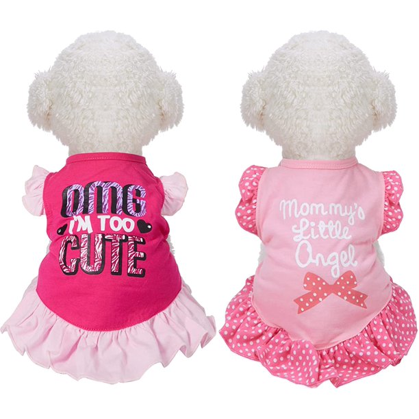 piezas de camisa de vestir para mascotas, falda de cachorro, lindo vestido para perros, ropa de verano para mascotas, ropa para perros pequeños y gatos Ormromra WMZL-2068-12