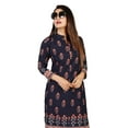 thumbnail image 3 of Maple Clothing Indian Kurtas for Women Long Kurti Tunic Tops (Blue, 4XL), 3 of 6