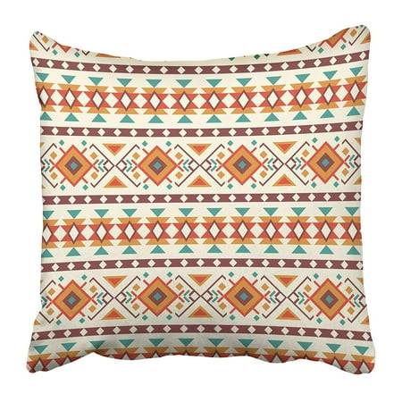 Native American Geometric Designs ECCOT Native Ethnic Design Abstract American Aztec Folkloric Geometric Geometry Pillowcase Pillow Cover 20x20 inch ()