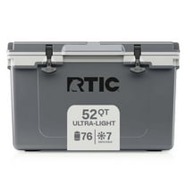 RTIC 52 QT Ultra-Light Hard-Sided Ice Chest Cooler, Fits 76 Cans, Dark Grey & Cool Grey