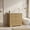 Natural Brown, variant on 24" Modern Fluted Bathroom Vanity with Basin – Freestanding Farmhouse Cabinet – 2 Drawers & 1 Turnover-Down Drawer – Easy Assembly & Cleaning – Single Ceramic Basin