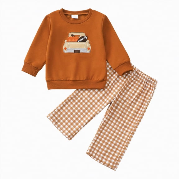 Toddler Baby Boys Girls Outfits Boy Spring Fall Cute Long Sleeve Stretch Waistband 2T 3T 4T 5T Sweatshirts Pants Clothing Sets Set 2 PC
